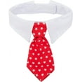 thumbnail image 1 of ORUYROP Handcrafted Adjustable Formal Pet Bowtie Collar Neck Tie for Dogs & Cats (L, Red Dots), 1 of 7