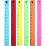 Mr. Pen Plastic Ruler Transparent, 12", 6 Pack