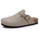 thumbnail image 1 of Zuecos de corcho, zapatillas para mujer, sin cordones, para hombre, clásicas, de cuero, sandalias con plantilla de corcho, sandalias de playa a la moda, zapatos planos para casa, 1 of 6