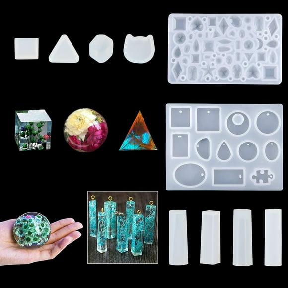 83PCS Resin Jewelry Molds, DIY Silicone Resin Casting Molds Tools Set Include 15 Resin Casting Molds for Epoxy Resin & UV Resin, Resin Silicone Molds for DIY Jewelry Making Home Decoration