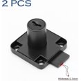 thumbnail image 2 of 2pcs Black Desk Drawer Lock Alloy Lock With 4 Keys Furniture Cylinder Lock For Office Mailbox Drawer Cupboard 4*4*2cm Black, 2 of 4