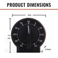 thumbnail image 2 of Timers for Cooking Mechanical Kitchen Timer 60-Minute Loud Alarm No Battery Required Plastic for Home Use, Black, 2 of 7