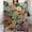 Colorful Floral, variant on Japanese Cherry Blossom Ink Painting Blanket, Fuzzy Blanket, Ultra Soft Cozy Flannel Blankets Lightweight Fleece Blankets for Bed Couch Sofa 60"×80"