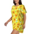 thumbnail image 2 of Kdxio Sunflowers2 Print Pajamas Sets for Women Short-Sleeved Pjs with Lounge Shorts Two Piece Sleepwear S-4XL, 2 of 5