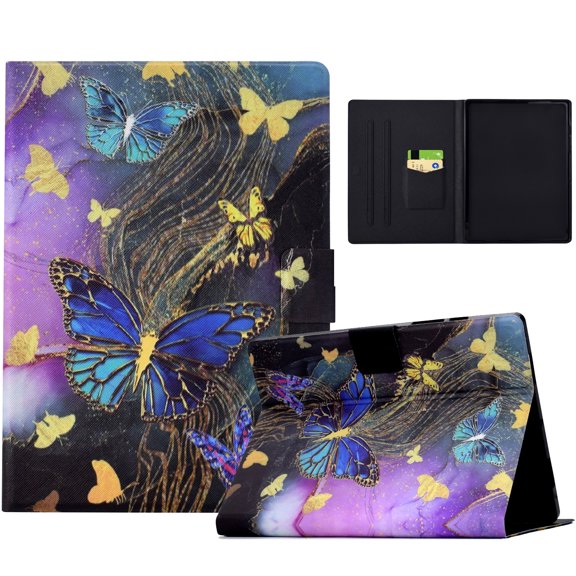 SaniMore Stand Case for for Kindle Paperwhite 5 (11th Generation) 2021, PU Leather Anti-scratch [Auto Wake/Sleep   Slot Holder   Anti-slip Strip   Flip Kickstand] - A-Butterfly