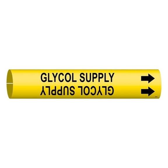 Brady Pipe Marker,Glycol Supply,2 in H,2 in W 4190-C