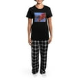 thumbnail image 4 of CafePress - Bluebird In Blossoms Pajamas - Women's Short Sleeve Print T-Shirt and Pants Dark Cotton Pajama Set, 4 of 7