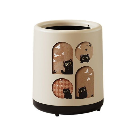 Vwrxbz Household Trash Can with Lid, High Looking Waste Basket for Bedroom Living Room, with Wheels, Double Layer Design