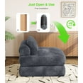 thumbnail image 4 of Domusensus Corduroy Futon Sofa Bed, Foldable Boneless Couch, Free Setup Folding Sofa Bed, Futon Couch for Small Spaces, Sleeper Chair, Gray, 4 of 5