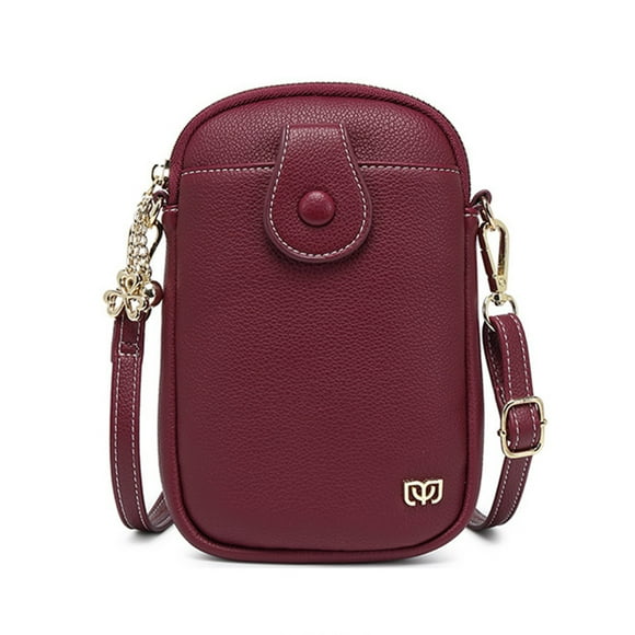 Zootealy Women Mini Crossbody Bag with Pocket Solid Pattern Zip Handbags Multipurpose Mini Shoulder Bag Purse Pouch Bag