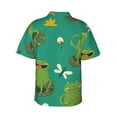 thumbnail image 3 of Cute Cartoon Frogs Hawaiian Shirts For Men, Summer Short-Sleeve Relaxed-Fit Button-Down Shirts Xx-Large, 3 of 9