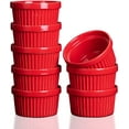 thumbnail image 1 of Fashionwu 8 oz Ramekins, Set of 8, Porcelain Ramekins for Creme Brulee Dishes Oven Safe, Classic Style Custard Cups for Baking, Souffle Ramekins Dish Bowls, Dipping Sauce Bowls - Red, 1 of 6