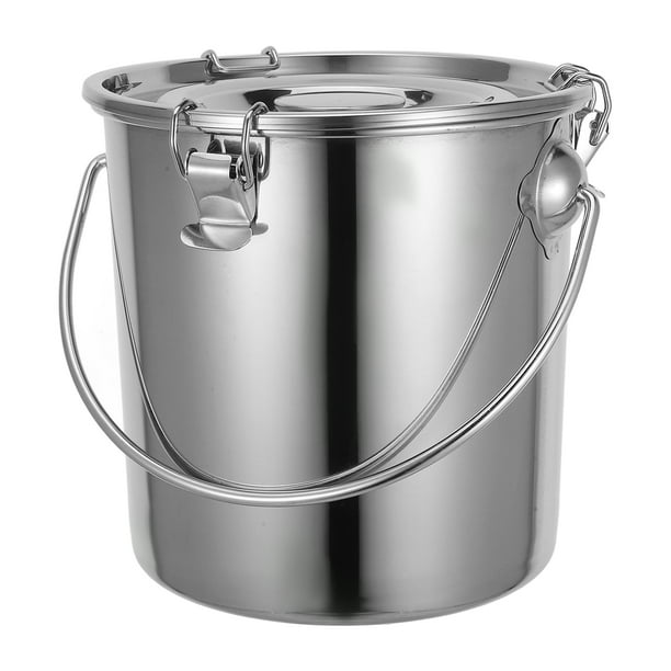 Cubo de aceite de acero inoxidable, cubo de arroz, soporte para leche, jarra de aceite con tapa sellada y asa