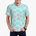 thumbnail image 5 of Yiaed Colorful Sweet DonutsPrint Men's Short Sleeve Polo Shirt,Golf Polo for Men Three-Button Golf Shirt Athletic Casual Collared T-Shirt- Small, 5 of 7