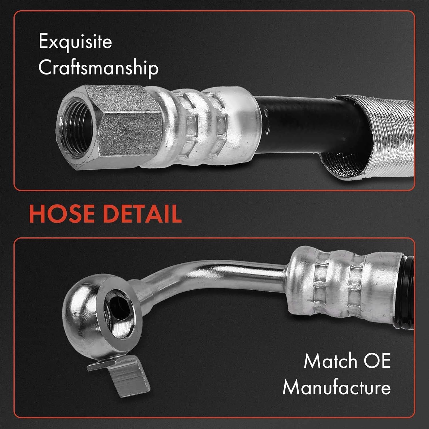 A-Premium Power Steering Pressure Hose Line Assembly Compatible with Toyota Camry 1997-2001, Solara 1999-2003 & Lexus ES300 1997-2001, 3.0L, with Aluminum Foil Sheath, From Pump (43-1/4" Hose)