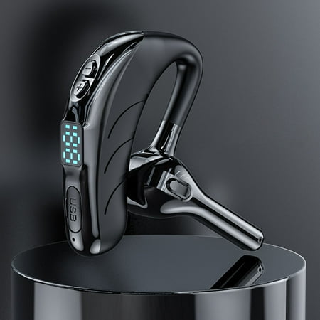 Kiplyki Wholesale Single Ear Headset With Mic Bluetooth 5.2 Earphone LED Display Waterproof Earpiece Wireless Handsfree Headphone