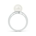 thumbnail image 2 of Angara Solitaire Freshwater Cultured Pearl Bypass Ring in 14K White Gold for Women | June Birthstone Jewelry for Her, 2 of 8