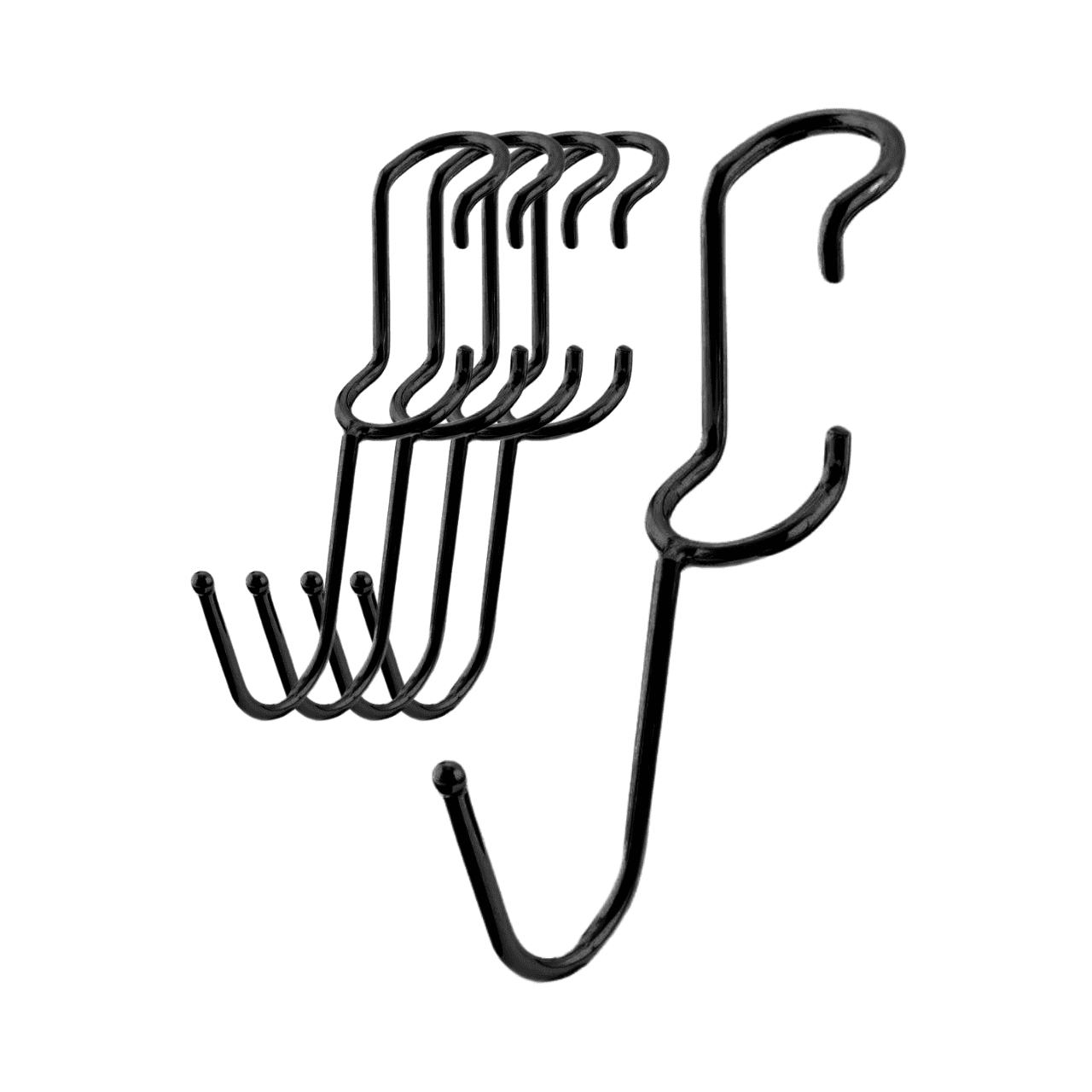 J-Hook - Shelf Pole Hooks for Wire Shelving – 5 Pack – Black  - Fits 1" Pole