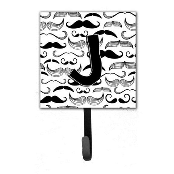 Letter J Moustache Initial Leash & Key Holder