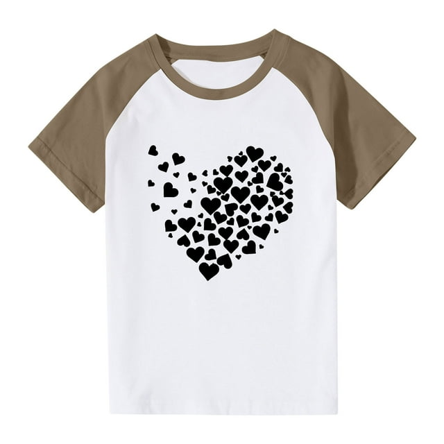 Mode Mignonne pour Garçons Tout-Petits, Col Rond Imprimé, Manches Courtes
