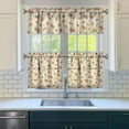 thumbnail image 3 of Rod Pocket Kitchen Curtain Set 3-Piece, 27.5x36 Inch Valance & Tier Drapes, Polyester Pongee Cafe Curtains for Living Room, Bathroom, Farmhouse Rustic Country Window Treatments., 3 of 6