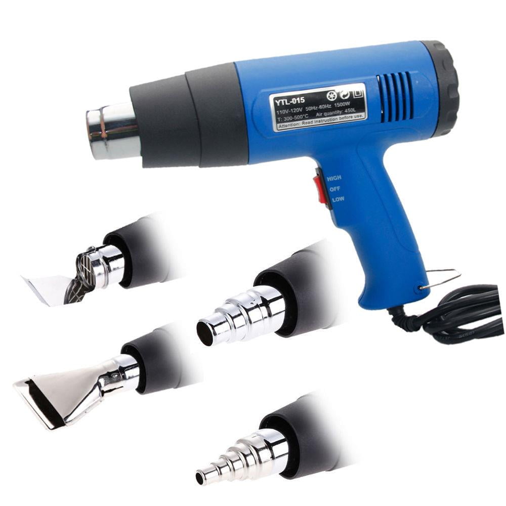 Hot Air Guns Ktaxon 1500W Hot Air Gun, Electric Dual Temperature Handheld Heat Shrink  Blower Power Tool Kit with 4 Nozzles, for Removing Paint, Plastic,  Stickers, Floor Tiles - Walmart.com
