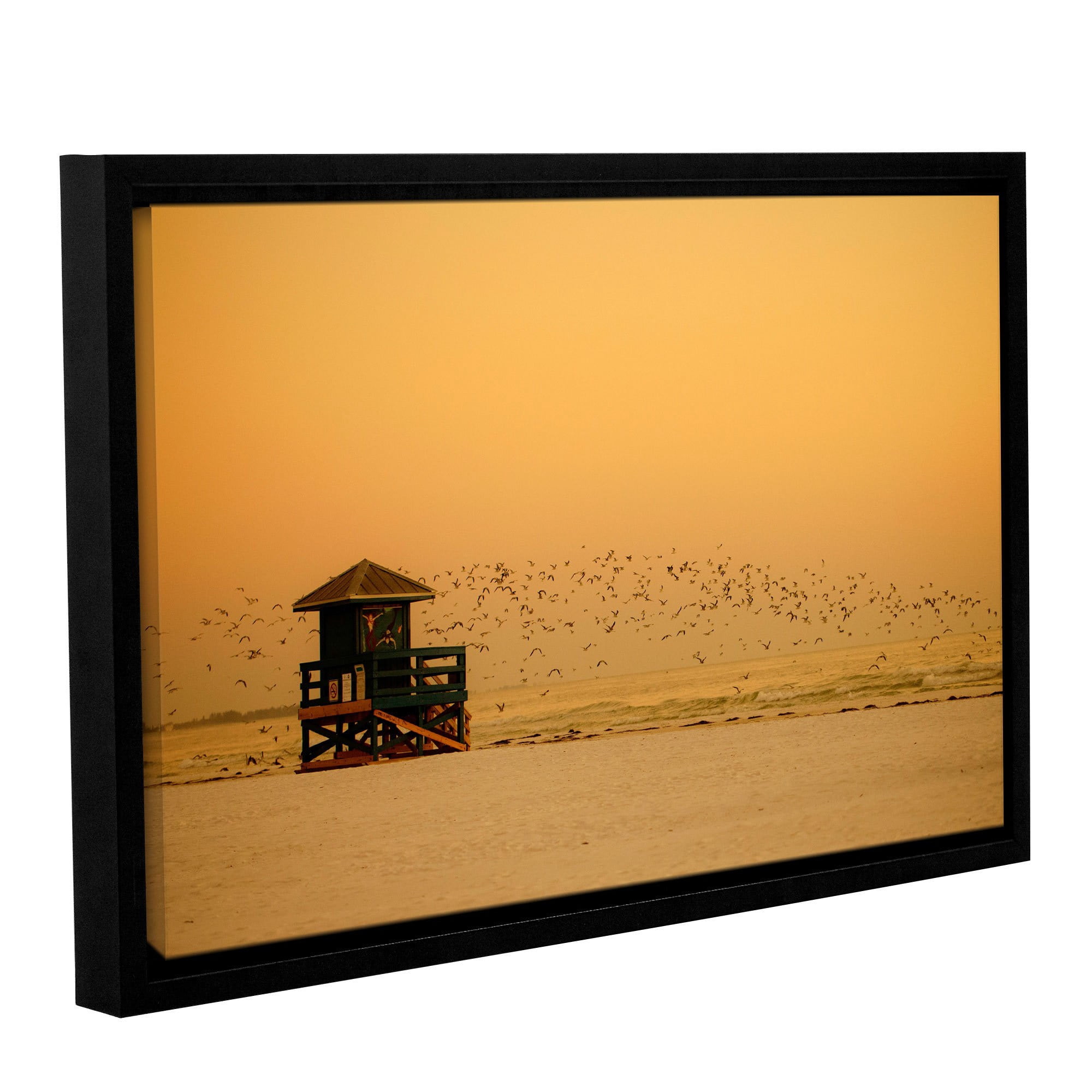 ArtWall Lindsey Janich "Sunset" Gallery-Wrapped Floater-Framed Canvas