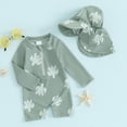 thumbnail image 2 of Ymyiu Infant Swimsuit Boy Baby Boy Rash Guard Swimsuit Long Sleeve Zipper One Piece Swimwear Toddler Bathing Suit Sun Cap 0-3 Months (Green,0-3 Months), 2 of 7