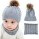 thumbnail image 4 of Conjunto de bufanda y gorro de invierno para bebé, bufanda y gorro unisex para niños pequeños, café, 4 of 4