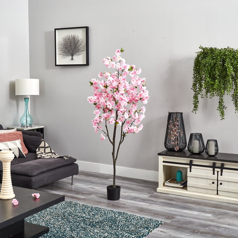 【plants market N】ブラック、レッドジェム　高さ120㎝前後 Nearly Natural 6' Cherry Blossom Artificial Tree - Walmart.com