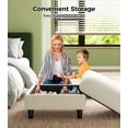 thumbnail image 3 of Welzona 26.7" Teddy Fabric Storage Ottoman, Square Footrest Bench with Hidden Compartment, Tool-Free Assembly, Off White, 3 of 8