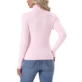 thumbnail image 3 of INSPIRE CHIC Womens Turtleneck Tops Mock Turtle Long Sleeve Shirts Fall Winter Warm UnderShirt Thermal Top Basic Layer XX Large Pink, 3 of 6