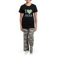 thumbnail image 4 of CafePress - I Love (Heart) Ducks Women's Dark Pajamas - Women's Short Sleeve Print T-Shirt and Pants Dark Cotton Pajama Set, 4 of 7