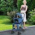 thumbnail image 2 of Gymax Double Pet Stroller for 2 Dogs or Cats w/ 2 Detachable Carriers Safety Belt Blue, 2 of 10