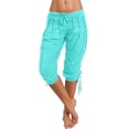 thumbnail image 3 of CHWGFWL Womens Pants Dressy Casual Solid Color Large Size Harlan Pants Pants Ladies Pants Sportswear Pants Wide Leg Trousers Women Womens Wide Leg Pants Summer Pants for Women 2024(Sky Blue,XXXL), 3 of 6
