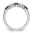 thumbnail image 4 of Auriga Fine Jewelry 14K White Gold 1/3 carat Diamond and Blue Sapphire Complete Band for Women Size- 7, 4 of 6