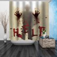 thumbnail image 2 of Cortinas de Ventana con Forro de Cortina de Ducha de Halloween, Ayúdame con Manos Sangrientas para Decoraciones de Halloween, Accesorios de decoración temática, baño, 80x180 cm, 2 of 5