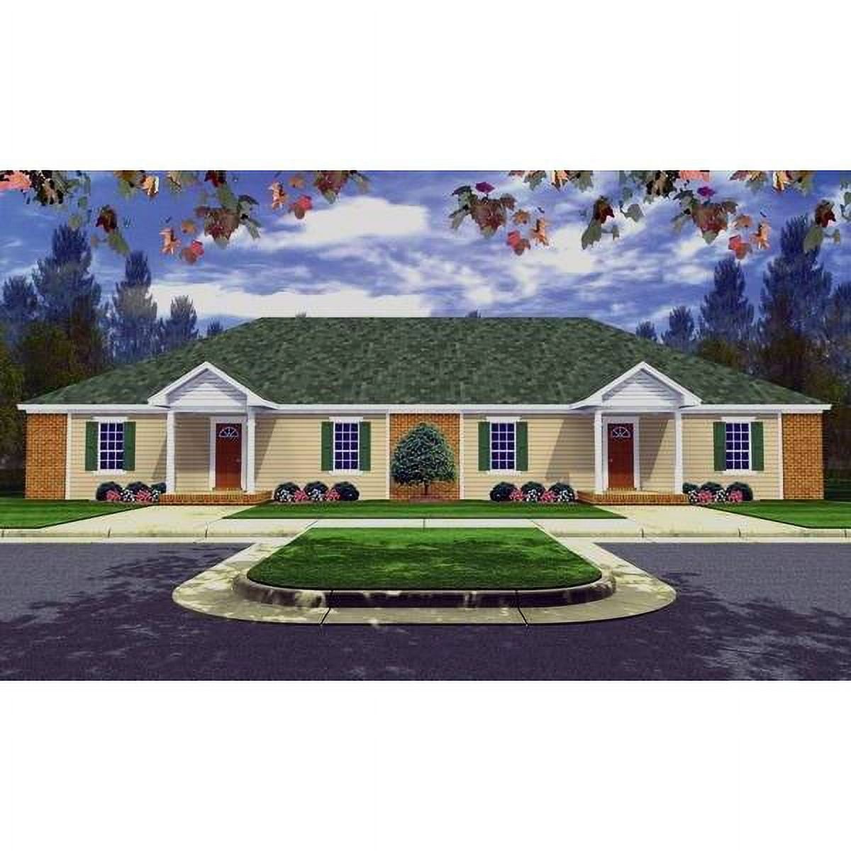 The House Designers: THD-7085 Builder-Ready Blueprints to Build a Duplex House Plan with Slab Foundation (5 Printed Sets)