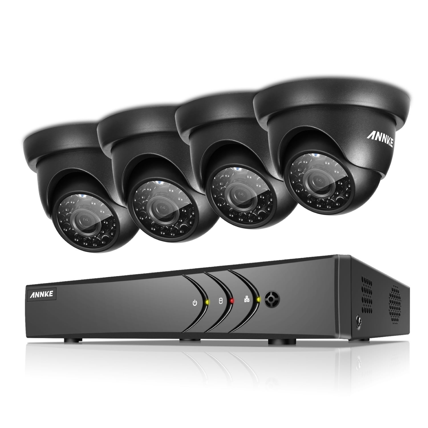 ANNKE 4CH Security System 1080N Video Recorder and 4Pcs Indoor/outdoor Weatherproof Surveillance