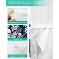 No Hook Shower Curtain with Snap in Liner Turtle Leaf Shower Curtain