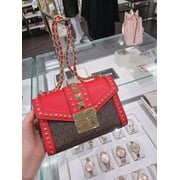 NWT MICHAEL KORS ROSE SMALL MINI CROSSBODY BAG LEATHER Dark Sangria Multi