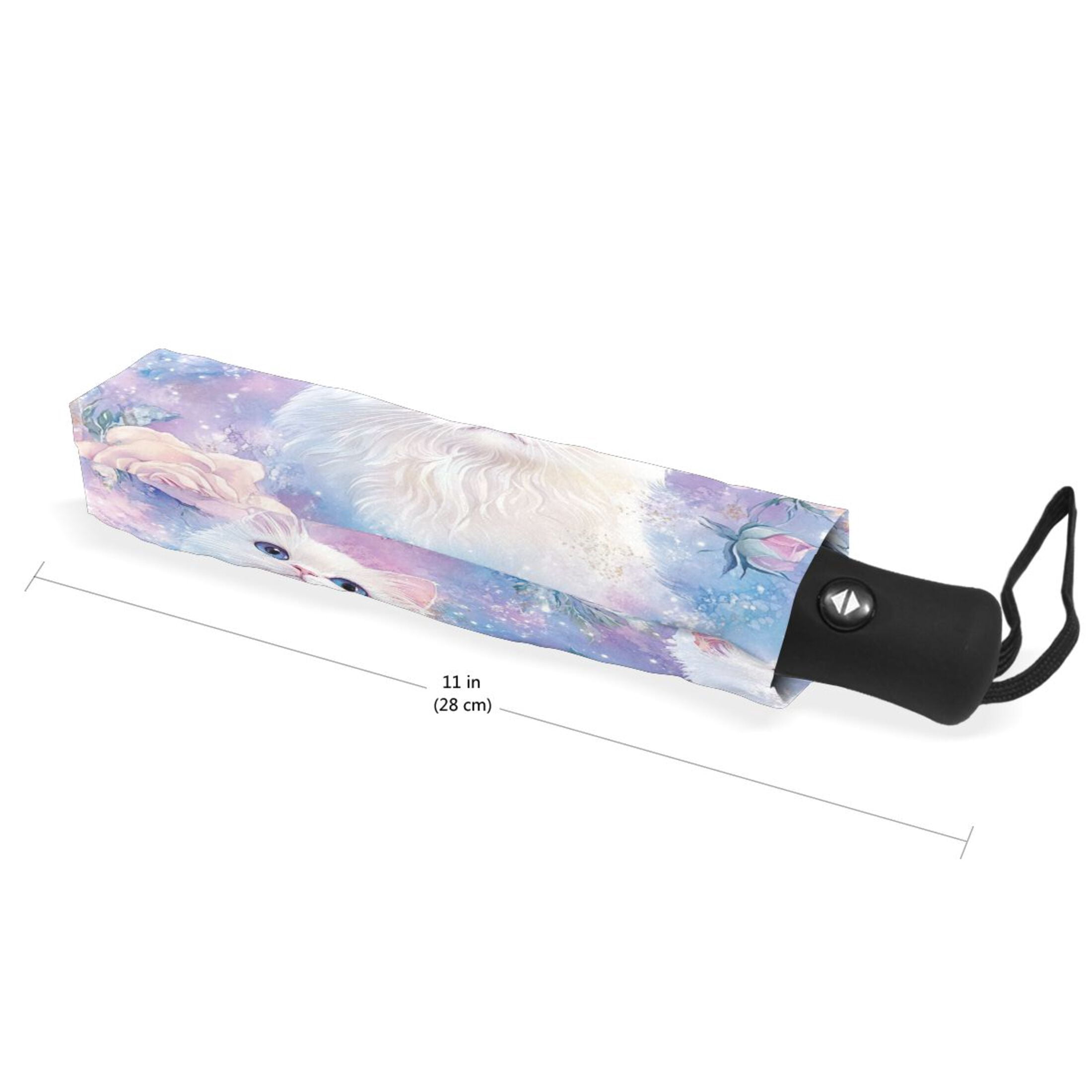 BZSMCE One-Touch Auto Open Close Rain Umbrella With Creative Whimsical Cat Garden Pattern
