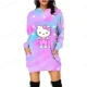 thumbnail image 2 of Sudadera con capucha de HELLO KITTY, sudadera con capucha de dibujos animados de HELLO KITTY, sudadera con capucha de estilo Harajuku, sudadera con bolsillo para mujer, 2 of 5