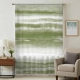 thumbnail image 2 of Sage Green Ombre Semi Sheer Curtains Drapes for Living Room, Bedroom, French Doors Window 96 Inches Long, Modern Abstract Art Farmhouse Rod Pocket Chiffon Curtain Drapery Voile Draperies Panel, 2 of 8