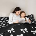 thumbnail image 5 of Manfei Cute Bowtie 7pcs Queen Bedding,Ribbon Bow Bedding Comforter Set Queen,Black Reversible, 5 of 7