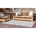 thumbnail image 3 of Unique Loom Trellis Collection Lattice Border Transitional Indoor and Outdoor Flatweave Area Rug, 2' 2" x 3', Gray/Dark Gray, 3 of 5
