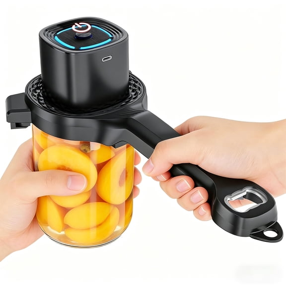 Petyoung Electric Jar Opener, 2-in-1 Auto Power Clamp Jar & Bottle Opener, Auto-Tighten Manual Twist Design for Seniors, Arthritis & Weak Hands