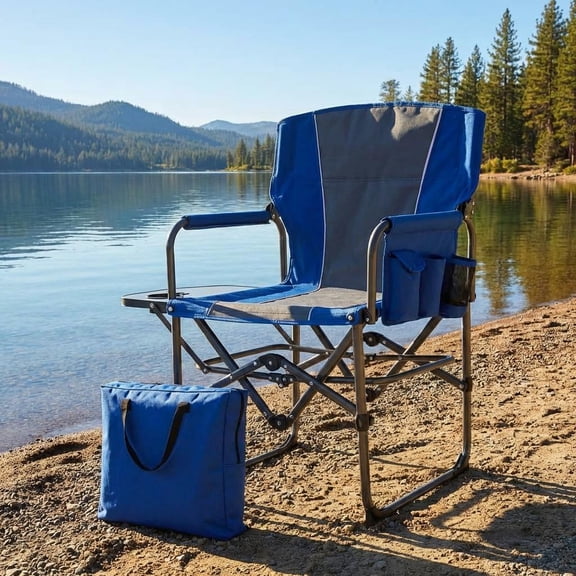 Gaderth Oversized Camping Directors Chair, Portable Folding Lawn Chairs,Heavy Duty With Side Table And Cup Holder For Beach, Fishing,Picnic,Concert Outdoor, Foldable Camp Chairs
