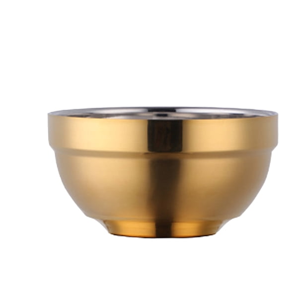 Tazón de acero inoxidable con aislamiento de doble capa, grueso y anticaídas para refrigerios (estilo infantil dorado)