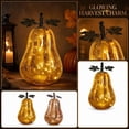 thumbnail image 7 of Halloween Decorations Glass Pumpkin Light, Handcrafted Glass LED Pumpkin Night Light, 5.51x9.84in Warm Glow Tabletop Centerpiece for Fall Harvest Thanksgiving & Halloween Home Mantel Shelf Decoration, 7 of 7